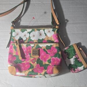 Dooney & Bourke Floral Crossbody Bag in Pink & Green